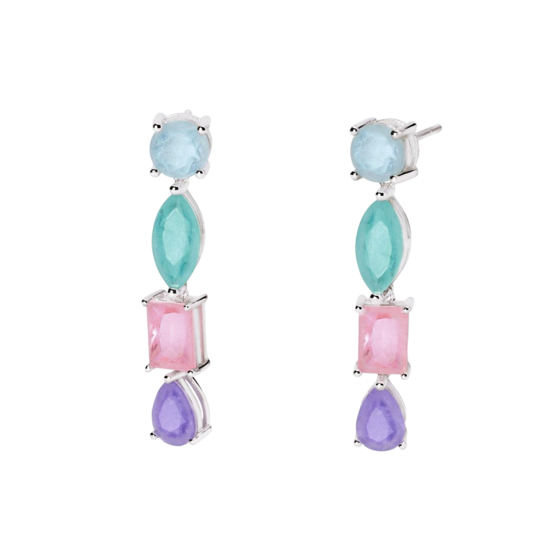 PENDIENTES MABINA PLATA MULTICOLOR - 563793